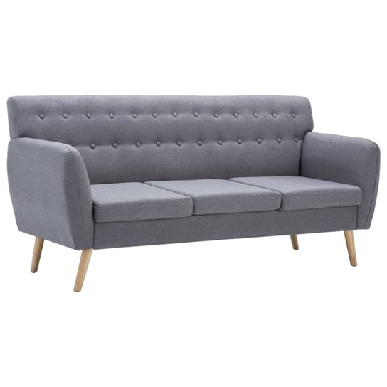 3-osobowa sofa tapicerowana tkaniną vidaXL, jasnoszara, 172x70x82 cm vidaXL