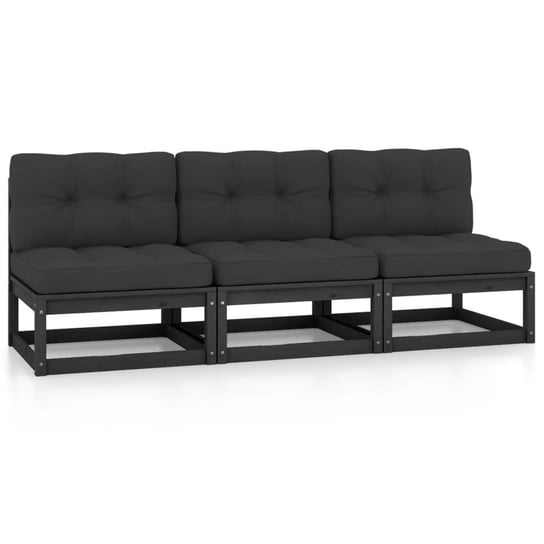 3-osobowa sofa z poduszkami, lite drewno sosnowe vidaXL