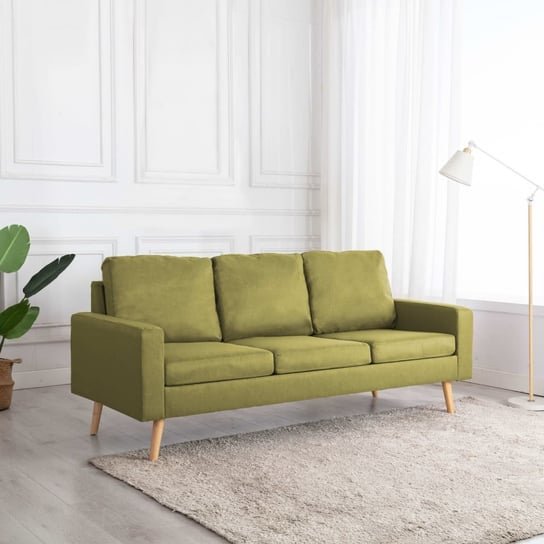 3-osobowa sofa, zielona, tapicerowana tkaniną vidaXL