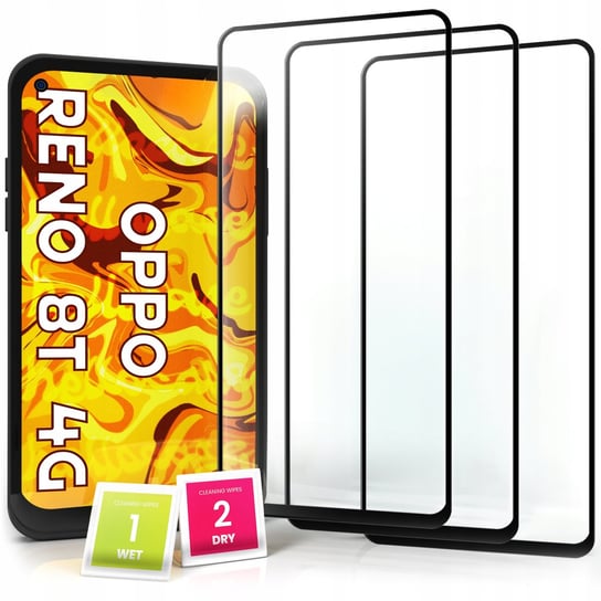 3-pak SZKŁO HARTOWANE DO Oppo Reno 8T na cały ekran 9H ochronne 5D Hello Case