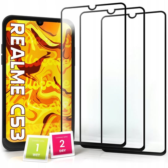 3-pak SZKŁO HARTOWANE DO Realme C53 na cały ekran 9H ochronne 5D Hello Case