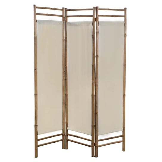 3-panelowy, składany parawan bambus i płótno, 120 cm vidaXL