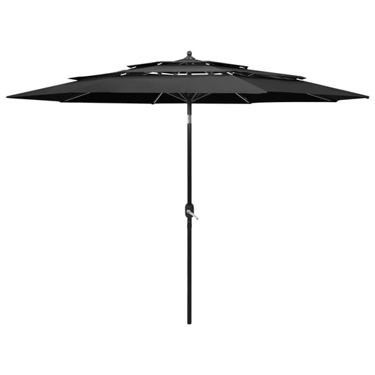 3-poziomowy parasol na aluminiowym słupku, antracytowy, 3 m vidaXL