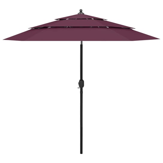 3-poziomowy parasol na aluminiowym słupku, bordowy, 2,5 m vidaXL