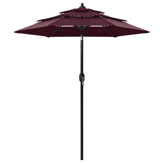 3-poziomowy parasol na aluminiowym słupku, bordowy, 2 m vidaXL