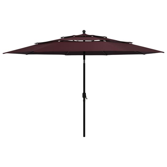 3-poziomowy parasol na aluminiowym słupku, bordowy, 3,5 m vidaXL