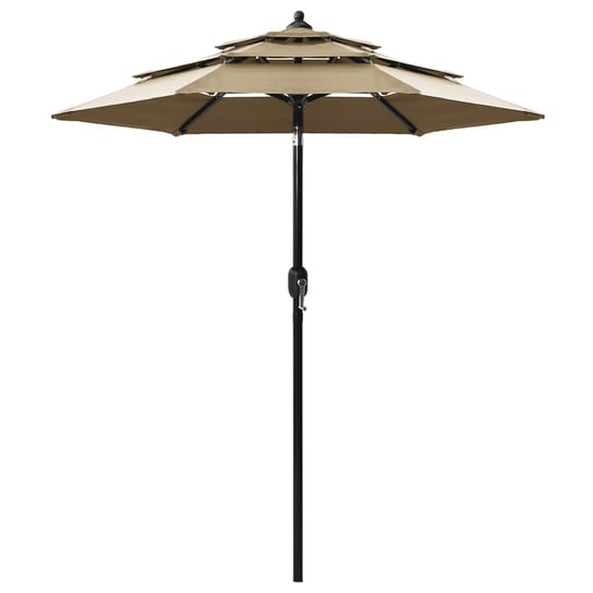 3-poziomowy parasol na aluminiowym słupku, kolor taupe, 2 m vidaXL