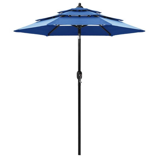 3-poziomowy parasol na aluminiowym słupku, lazurowy, 2 m vidaXL