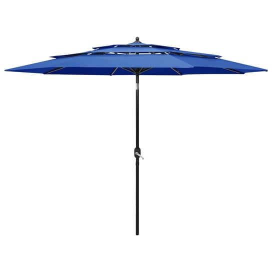 3-poziomowy parasol na aluminiowym słupku, lazurowy, 3 m vidaXL