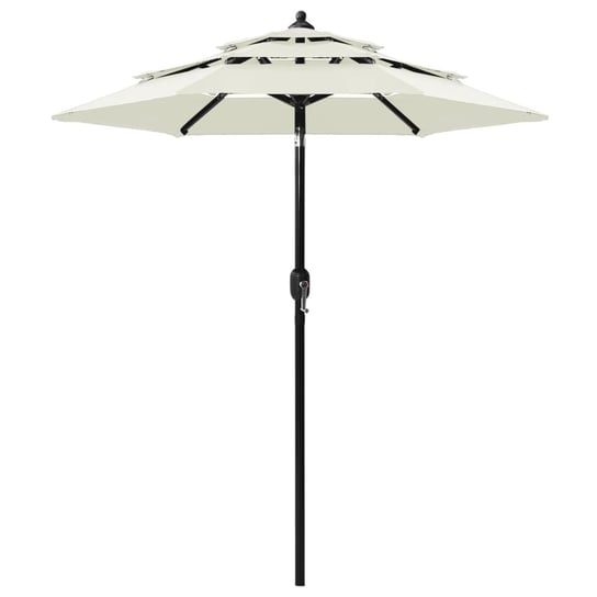 3-poziomowy parasol na aluminiowym słupku, piaskowy, 2 m vidaXL
