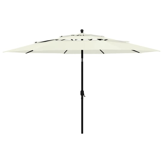 3-poziomowy parasol na aluminiowym słupku, piaskowy, 3,5 m vidaXL