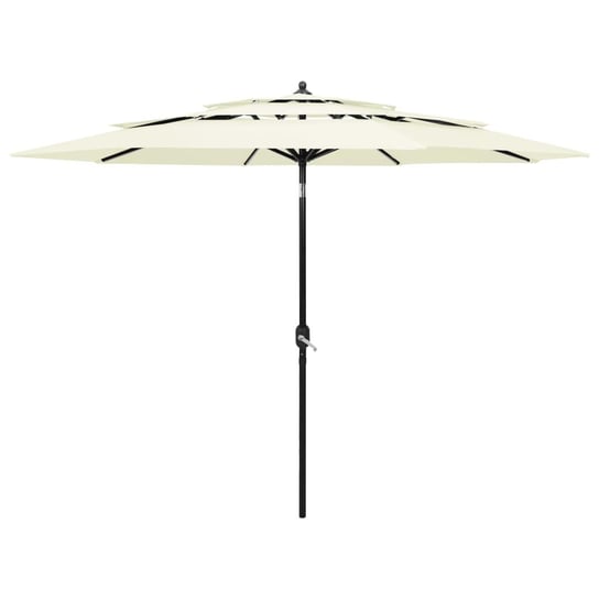 3-poziomowy parasol na aluminiowym słupku, piaskowy, 3 m vidaXL