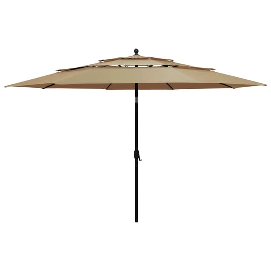 3-poziomowy parasol na aluminiowym słupku, taupe, 3,5 m vidaXL