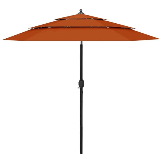 3-poziomowy parasol na aluminiowym słupku, terakotowy, 2,5 m vidaXL
