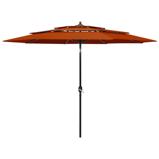 3-poziomowy parasol na aluminiowym słupku, terakotowy, 3 m vidaXL