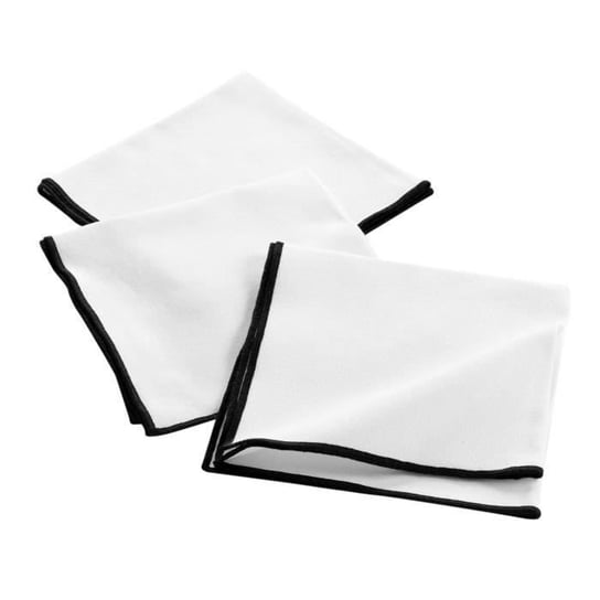 3 serwetki z bawełny pochodzącej z recyklingu 40 x 40 cm Mistralines w kolorze białym Inna marka