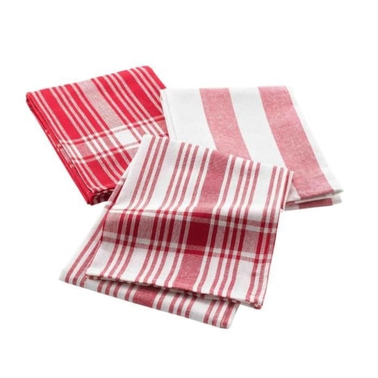 3 tkane bawełniane ściereczki kuchenne 50 x 70 cm Bayados czerwone Inna marka