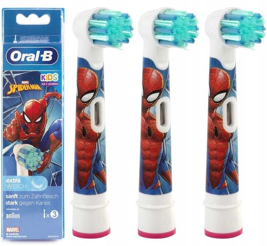 3 X Końcówki Braun Oral-B Stages Spiderman Dzieci Oral-B