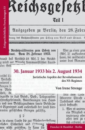 30. Januar 1933 bis 2. August 1934. Duncker & Humblot