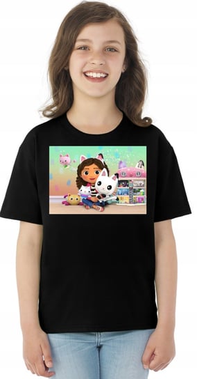 3018 Koszulka Dziecięca Koci Domek 104 Czarna Inna marka