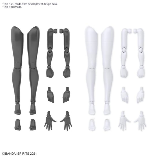 30Ms -Option Body Parts Arm Parts & Leg Parts (White/Black) -Model Kit BANDAI