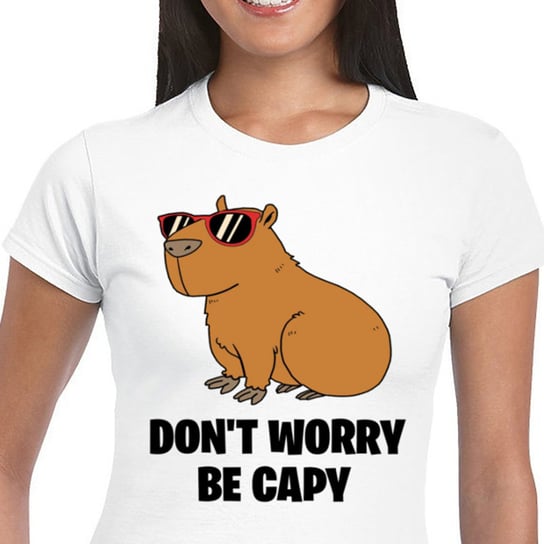 3211 Damska Koszulka Śmieszna Kapibara Capybara M Inna marka