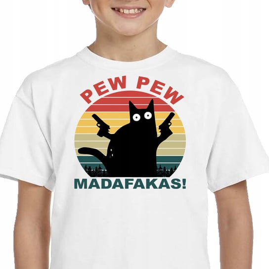 3221 KOSZULKA PEW PEW CAT MADAFAKAS KOCIARZ 140 JHK