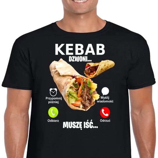 3284 Śmieszna Koszulka Kebab Dzwoni M Czarna Inna marka