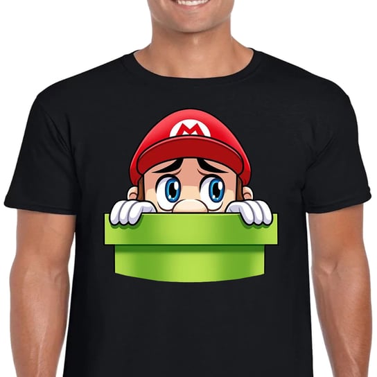 3304 Śmieszna Koszulka Super Mario Bros Czarna L Inna marka