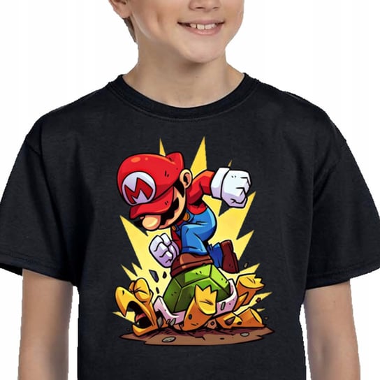 3305 Super Mario Bros Koszulka Śmieszna 116 Czarna Inna marka