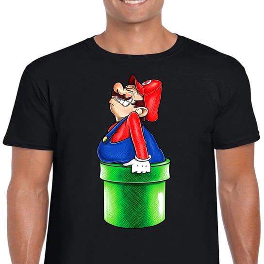 3306 Super Mario Bros Koszulka Śmieszna M Czarna Inna marka