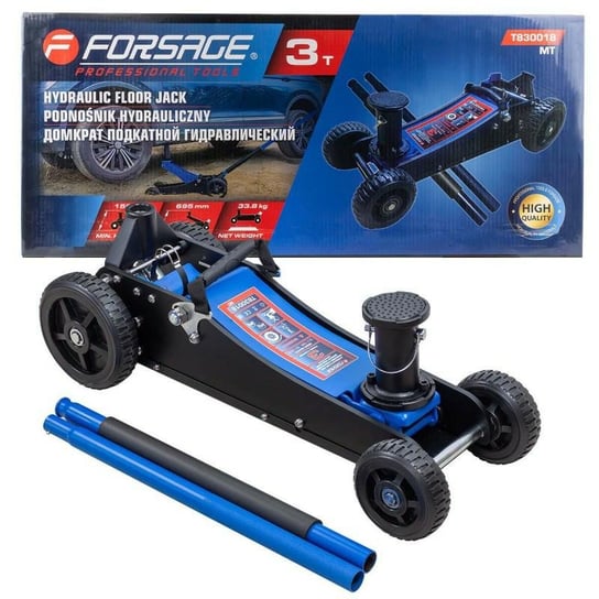 35,5 KG !!! PODNOŚNIK SAMOCHODOWY ŻABA LEWAREK OFF-ROAD DUŻE KOŁA 3T 155-695mm Hydrauliczny Forsage