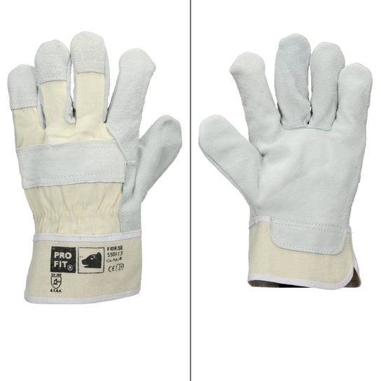 36 par rękawic z dwoiny bydlęcej Pro-Fit® rozmiar 11/XXL - płócienny mankiet - skórzane rękawice robocze rękawice z dwoiny bydlęcej rękawice ochronne rękawice ogrodnicze rękawice chroniące dłonie ECD Germany