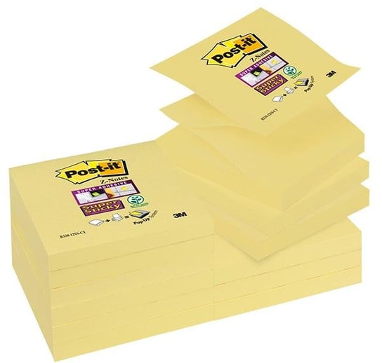 3M, bloczek samoprzylepny, Post-It Super sticky Z-Notes, żółty Post-it