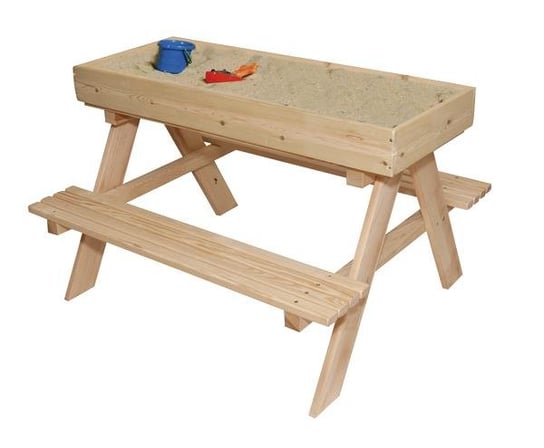 3MTOYS, Drewniany stolik 2 ławki piaskownica + tablica 3toysM