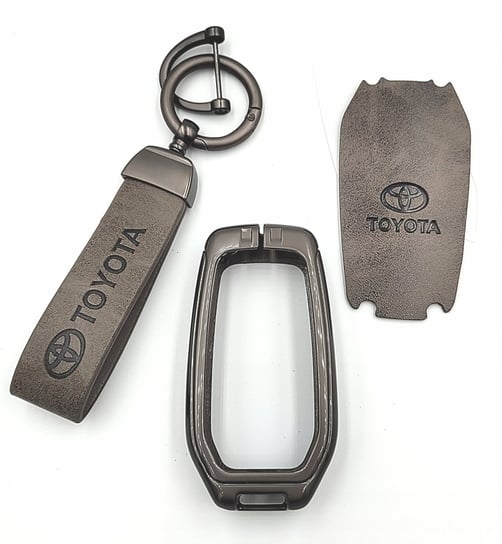 3w1 TOYOTA ETUI na kluczyk pilot + BRELOK skórzany Land Cruiser Corolla itd ATA