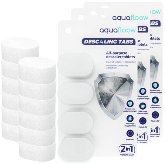 3X Aquafloow Descaling Tabs Uniwersalne Tabletki Odkamieniające Do Ekspresu, Czajnika, Żelazka Aquafloow