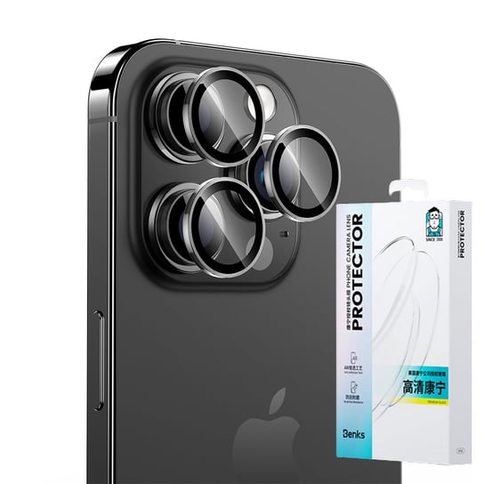 3x Benks Glass Warrior Lens Protector PVD szkło ochronne na kamerę aparat obiektyw do iPhone 15 Pro/Pro Max Benks