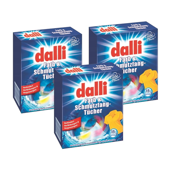 3x Chusteczki do prania DALLI wyłapujące kolor 15 szt Dalli
