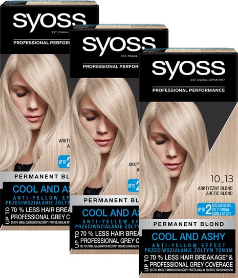 3X Farba Do Włosów Arktyczny Blond Rozjaśniająca Syoss