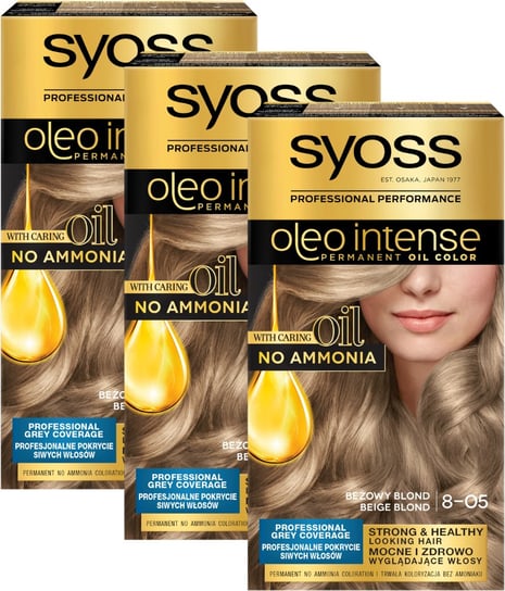 3X Farba Do Włosów Beżowy Blond Bez Amoniaku Syoss Syoss
