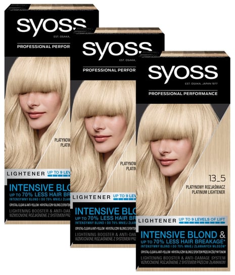 3X Farba Do Włosów Rozjaśniacz Profesjonalna Syoss Syoss