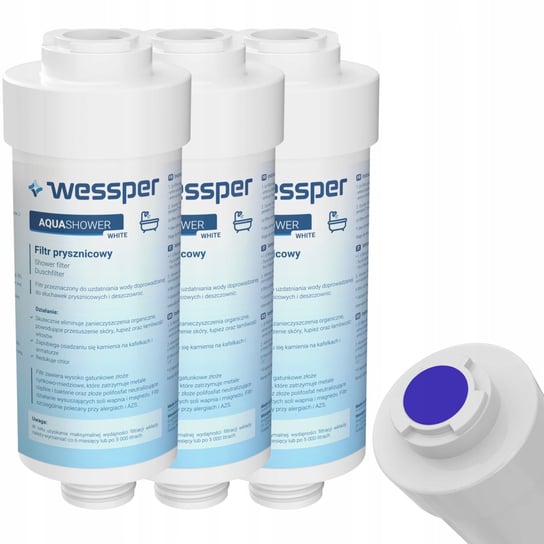 3X Filtr Do Wody Prysznicowy Wessper Shower White Wessper