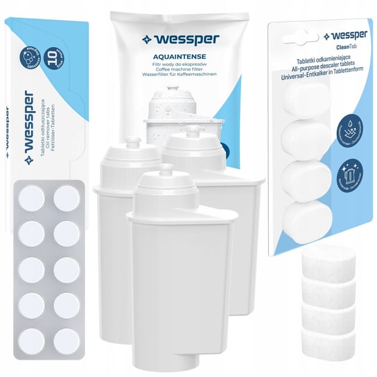 3x filtr wody do ekspresu Siemens + tabletki odkamieniajace + czyszczące Wessper