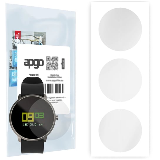 3x Folia hydrożelowa do Acme SW101 - apgo Smartwatch Hydrogel Protection Ochrona na ekran smartwatcha apgo