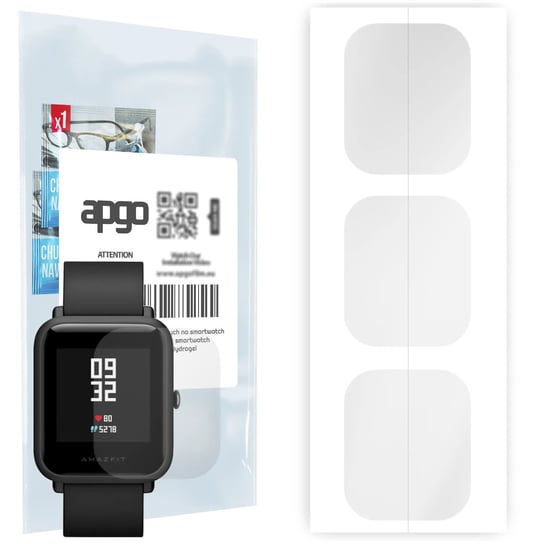 3x Folia hydrożelowa do Amazfit Bip S - apgo Smartwatch Hydrogel Protection Ochrona na ekran smartwatcha apgo