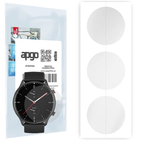 3x Folia hydrożelowa do Amazfit GTR 2 Sport - apgo Smartwatch Hydrogel Protection Ochrona na ekran smartwatcha apgo