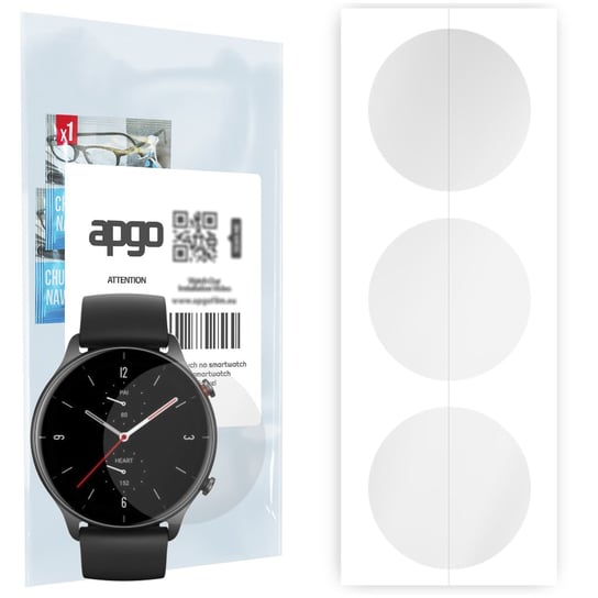3x Folia hydrożelowa do Amazfit GTR 2E - apgo Smartwatch Hydrogel Protection Ochrona na ekran smartwatcha apgo