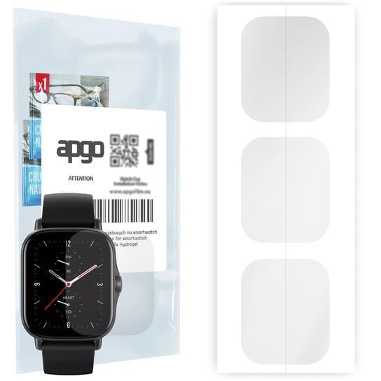 3x Folia hydrożelowa do Amazfit GTS 2e - apgo Smartwatch Hydrogel Protection Ochrona na ekran smartwatcha apgo