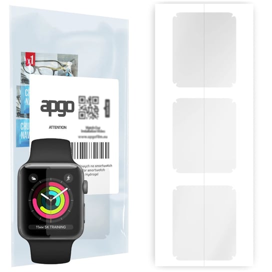 3x Folia hydrożelowa do Apple Watch 1-2-3 (42mm) - apgo Smartwatch Hydrogel Protection Ochrona na ekran smartwatcha apgo